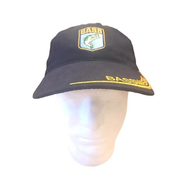 Bassmaster Hat Cap Sportsman American Flag Brim Spellout Embroidered EUC Nice! - Picture 1 of 6